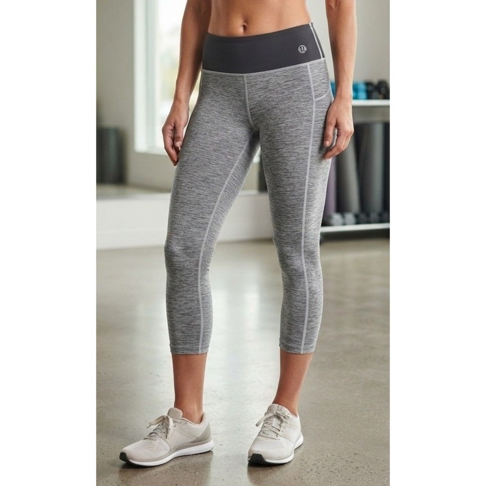 New Balance NB Dry Space Dye Leggings Women XL Gray Cropped Athletic Yoga Active